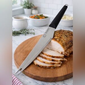 BergHOFF Eclipse Carving Knife with Forked Tip Stainless Steel Designer(F124)